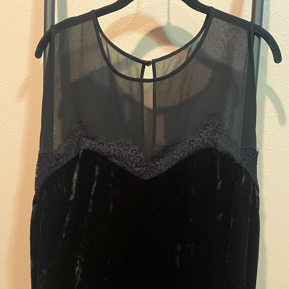 NWOT Lane Bryant Velvet & Lace Sheer Tank